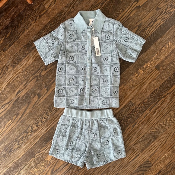 NWT SIMKHAI Jonathan Simkhai "Parson" Crochet Coverup Shirt XS - Picture 5 of 5